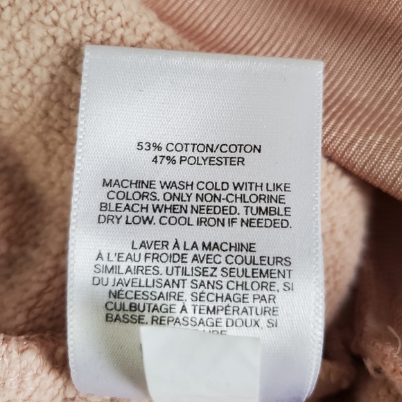 Express One Eleven Blush Satin V-Neck Sweatshirt - Picture 4 of 4